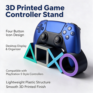 Support d'affichage créatif pour manette de jeu en impression 3D, organisateur de bureau unique en forme de triangle, carré, croix et cercle pour manettes de jeu - Product Image 1
