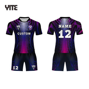 Venta al por mayor de alta calidad de sublimación completa negro y púrpura Rugby uniforme nuevo diseño personalizado Rugby desgaste personalizado jugador de Rugby - Product Image 1