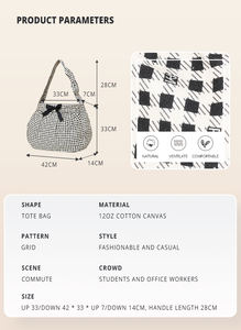 Sac fourre-tout multifonctionnel en toile Sac à bandoulière de grande capacité Sacs fourre-tout en toile écologiques pour le shopping - Product Image 6