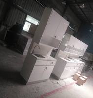 Petit bureau de réception pour salons Armoire blanche avec lumière LED Meuble élégant de salon de beauté Comptoir de magasin