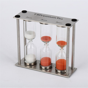 Temporizador de té 3-4-5 minutos, marco de metal Reloj de arena de acero inoxidable Temporizador Reloj de arena de cristal de hora de color Decoración de temporizador de arena pequeña - Product Image 2