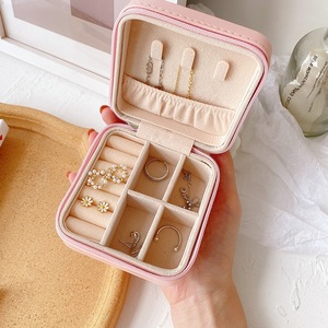 THK กล่องเครื่องประดับแบบพกพาสุดฮิตกล่องใส่ต่างหูแบบมีซิปทำจาก PU กล่องเครื่องประดับสำหรับเดินทางปรับแต่งได้ - Product Image 6