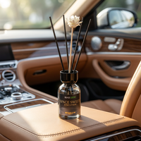 Diffuseur de parfum de voiture en verre à bâtonnets en rotin, aux huiles essentielles naturelles écologiques, parfum de luxe pour hôtels 5 étoiles, avec fiche de données de sécurité (MSDS)