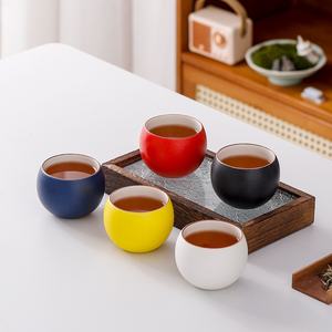 ถ้วยชาเซรามิกสีดำดีไซน์มินิมอลรูปไข่มังกร ขนาดเล็ก สำหรับใช้ส่วนตัว ใช้ในบ้าน สีพื้นเรียบง่าย - Product Image 2