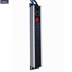 Prise de bureau en alliage d'aluminium Gelongtu, 13A, norme britannique, 4 ports, 2 ports réseau CAT6, interrupteur double niveau - Product Image 6