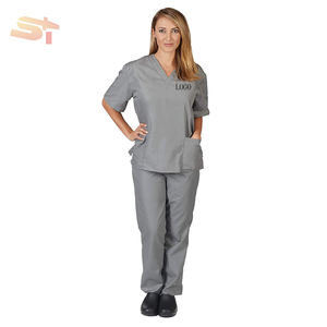 Sike 9-रंग मेडिकल स्क्रब सूट उच्च गुणवत्ता वाले लोचदार कॉलर नर्स संगठन जॉगिंग वर्कवियर मुद्रित ओम अस्पताल गाउन स्पैन्डेक्स - Product Image 5