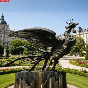 YOUFINE Large Bronze <strong>Phoenix</strong> Statue Life-Size Chinese Mythical Bird Sculpture for Public Plaza &amp; Landmark Decor - Product Image 4