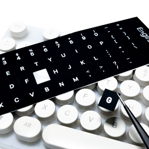 イギリス、アメリカ、ロシアのラップトップ用カスタマイズされた多言語シリコーンコンピュータ文字ステッカーラップトップ用キーボードステッカー - Product Image 1