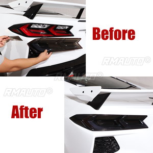 Car Tail Light Cover Shell for Chevrolet Corvette C8 Stingray Z51 Z06 2020-2023 Smoked Black Lampshade <b>Protector</b> Blackout <b>Len</b> - Product Image 3