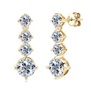 Pendientes de Plata de Ley 925 con Moissanita VVS, Chapados en Rodio, Diseño Geométrico, Estilo Clásico para Mujer, Alta Calidad, Stock Local en EE. UU. - Product Image 1