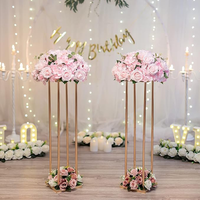 Décorations de table de mariage en or réutilisables Grandes colonnes géométriques Présentoir carré en métal Présentoir à fleurs Centre de table
