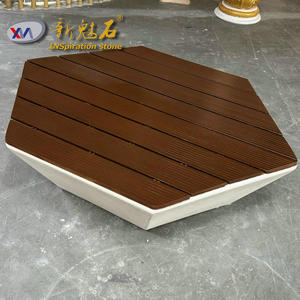 Nuevo Banco Hexagonal de Madera para Exteriores, Asiento de Hormigón GRC Magic Stone, para Jardín, Hotel, Parque, Escuela, Área de Descanso - Product Image 2