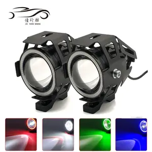 Phares antibrouillard LED pour motos, feux de croisement et de route, étanches, Spot lumineux, H4, H6, U7, 6000K