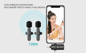Chất lượng cao K033 3 trong 1 giảm tiếng ồn Lavalier mini Micro không dây với Mic xách tay USB <span class=keywords><strong>Microphone</strong></span> - Product Image 3