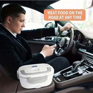 Boîte à lunch chauffante électrique portable Ama-zon Cooperate 12V/24V/110V/220V - Écologique, en acier inoxydable, pour le bureau et l'intérieur - Product Image 4
