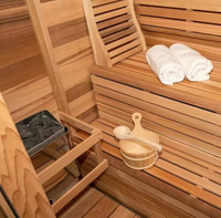 Sauna luar ruangan panorama dapat disesuaikan 3 orang, desain kaca yang dipersonalisasi, Hemlock & Bluetooth, harga grosir