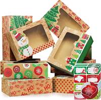 Boîte pliante en carton recyclé Kraft écologique, design élégant, prix raisonnable, boîte en carton pour biscuits de Noël, cadeau