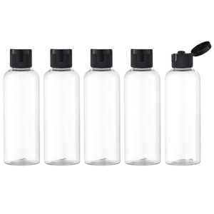 MUESTRA GRATUITA Botella Cosmética Recargable Transparente Ámbar de 200 ml con Tapa Abatible de Plástico, Envase de PET para Champú para Adultos - Product Image 2