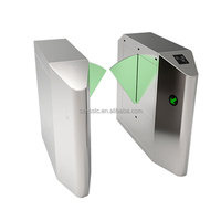 Portillon d'entrée sécurisé automatique en acier inoxydable avec lecteur de carte RFID et code QR, tourniquet anti-pincement à moteur sans balais