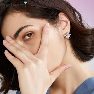 LUOTEEMI Luxury Design Tiny CZ <strong>Pretty</strong> Zirconia <strong>Earrings</strong> for Women Big Flower CZ Stud <strong>Earring</strong> - Product Image 4