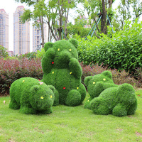 Ornement grandeur nature Design artificiel Décoration animale Grandes plantes vertes d'extérieur Éléphant Herbe Animal Grandes plantes artificielles