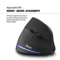 Zelotes F-35 Vertical Gaming Ergonomic 2.4Ghz 6 Tombol Mouse Nirkabel USB Backlit RGB Tersedia di Stok