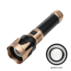 Lampe torche tactique rechargeable 1200LM avec zoom, portée 1500M, laser blanc, batterie externe USB-C pour camping et urgences - Product Image 1