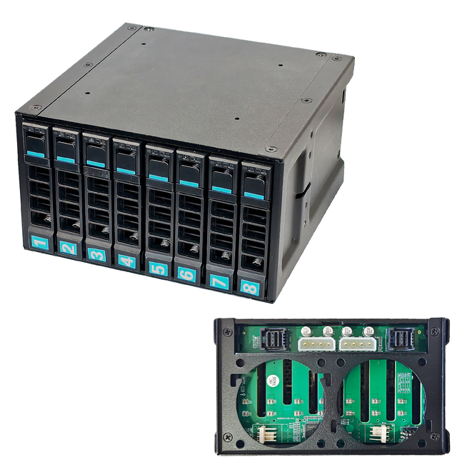 8-Bay Hot Swappable SSD Cage HY-8WR 8643 Internal Interface Desktop Storage Expansion Box