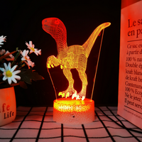 Lampe décorative rechargeable à lumière holographique 3D de dinosaure à vendre, avec logo imprimable pour enfants