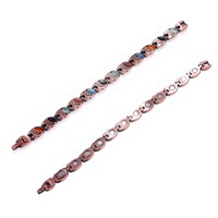Gelang Kesehatan Anti-radiasi Terapi Magnetik Batu Alam Dapat Dilepas Unisex Modis Vintage Tembaga Pereda Nyeri