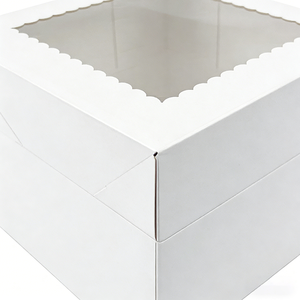 Boîtes à gâteaux en carton blanc de 8 pouces avec fenêtre transparente pour pâtisseries et produits de boulangerie, vente en gros, protection de l'environnement, best-seller - Product Image 3