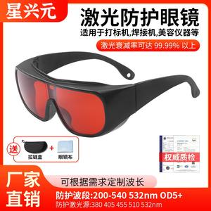 Lunettes de sécurité laser 180-540 nm, protection anti-lumière bleue et UV, 532 nm, monture noire, fabriquées à Shenzhen, équipement de protection oculaire - Product Image 5