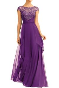 فساتين أم العروس طويلة ضيف الزفاف للنساء الشيفون السهرة الرسمية الدانتيل يزين فساتين الأم لحفل الزفاف - Product Image 4