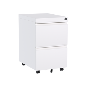 Meuble de rangement mobile en métal pour bureau, 2 tiroirs, avec serrure à clé US Steel, mobilier d'atelier moderne - Product Image 1