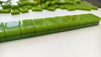 Jeu de Mahjong Américain 160 Tuiles en Acrylique Émeraude Translucide avec Motifs Artistiques pour Soirées Jeux
