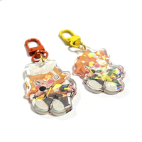 Kuien Offre Spéciale personnalisé imprimé acrylique fissuré hologramme porte-clés breloques cassé paillettes acrylique Anime fissure holographique porte-clés