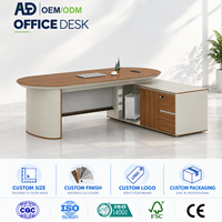 Bureau de direction de luxe en mélamine MDF avec tiroirs de rangement, table de direction pour bureau de PDG