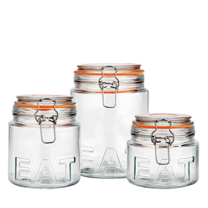 Pots de stockage en verre Offre Spéciale <span class=keywords><strong>Lino</strong></span> 730ml 1L 1.6L avec couvercle hermétique Offre Spéciale bouteilles et bocaux de stockage pour <span class=keywords><strong>la</strong></span> <span class=keywords><strong>cuisine</strong></span> - Product Image 1