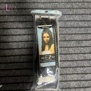 BELEZA Offre Spéciale <span class=keywords><strong>Afro</strong></span> Twist <span class=keywords><strong>tresse</strong></span> coiffures courtes Kinky Twist Extensions de cheveux tressage cheveux en vrac 10 pouces tresses élastiques - Product Image 1