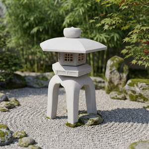 Farol de Jardín de Mármol, Farol de Piedra Japonés Ecológico para Exteriores - Product Image 4