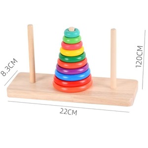 Bloques apilados de madera Hanota de diez capas, juego de inteligencia y educación temprana para niños, juguetes de despacho de aduanas de pensamiento lógico - Product Image 6