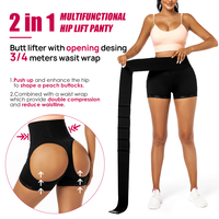Ready Ship colombien Shapewear pour femmes 2in1 Wrap Bandage Waist Trainer Butt Lifter Hip Raise Shaper Fesses respirantes