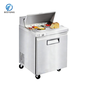 <span class=keywords><strong>Réfrigérateur</strong></span> à salade en acier inoxydable à refroidissement par air, réduit la perte de fraîcheur pour prolonger la durée de conservation des matières premières de la salade - Product Image 1