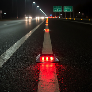 Tachuelas Reflectantes Solares de Aluminio de Alta Calidad para Carreteras, Color Rojo/Amarillo, Modelo 11924 SL K, para Seguridad Vial, Alta Visibilidad, 2000 mA/h - Product Image 3