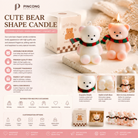 Bougie parfumée décorative en forme d'ours de luxe avec couleur personnalisée, parfum, logo et emballage pour collection de cadeaux en marque blanche
