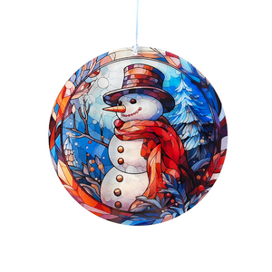 Adorno Navideño Art Deco de Vidrio Pintado a Mano, Panel de Vidrio de Colores Vivos, Decoración Navideña, Regalos para Mujeres - Product Image 6