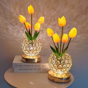Smart Home Products <b>Tulip</b> Crystal Table Lamp High-End Bedside Night Light Smart Home Desktop Ornament with Wedding Atmosphere - Product Image 2