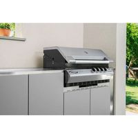 Armoires de cuisine extérieures en acier inoxydable 304 avec revêtement en poudre, design moderne, armoires de cuisine personnalisées pour villa