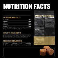 75ct Muscle Gain Dog Power Chews 11-en-1 BCAA L-Lysine Soutien Bien-être Maintien des Performances Stimulant de Croissance Musculaire Soin 300g