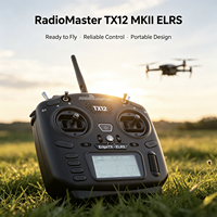 Radiomaster TX12 MKII ELRS 2.4GHz CC2500 Radiocommande pour avions RC, Gimbals à effet Hall, Recharge de batterie USB-C, Joystick BLE, 16 canaux